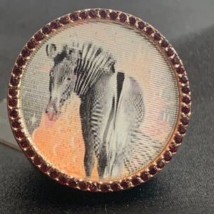 Marc Jacobs Holographic Zebra Ring with Orange and Black